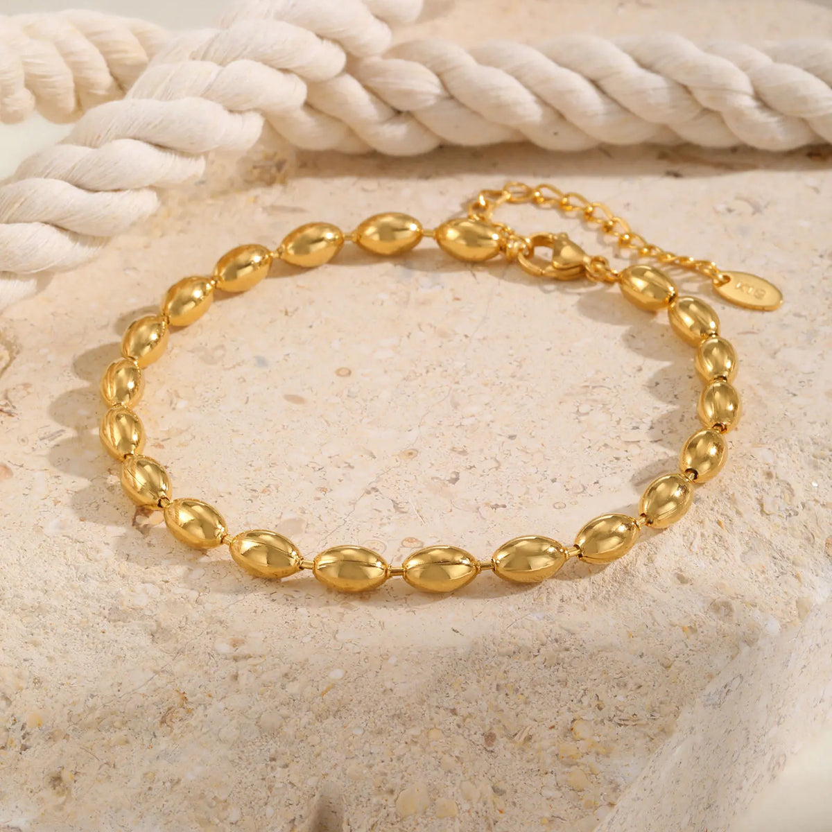 Gold Plated Bead Ball Anklet