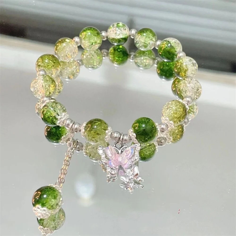 Crystal Flower Tassel Bracelet