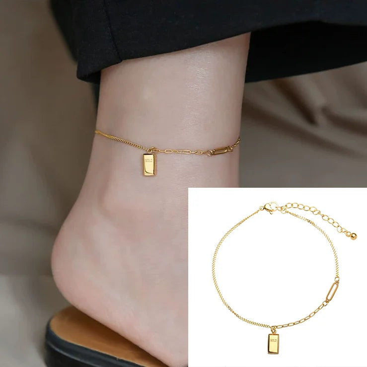 925 Silver Double-Layer Disc Anklet