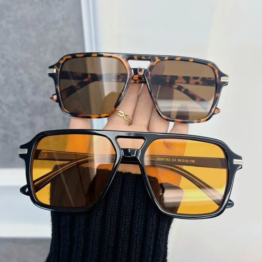Black Mirrored Square Sunglasses