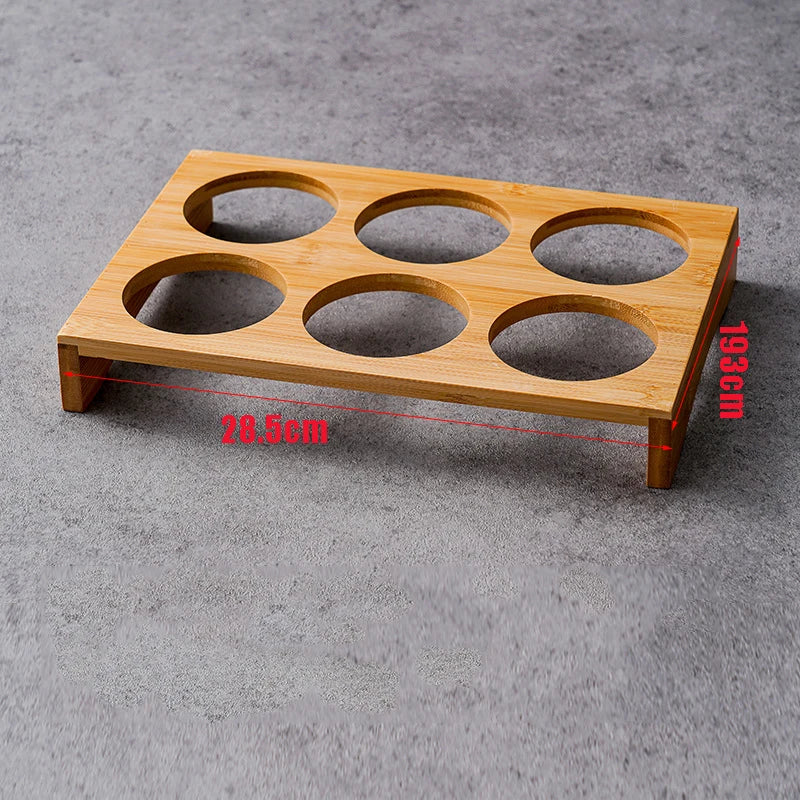 Bamboo Tray with Steel Dip Bowls
