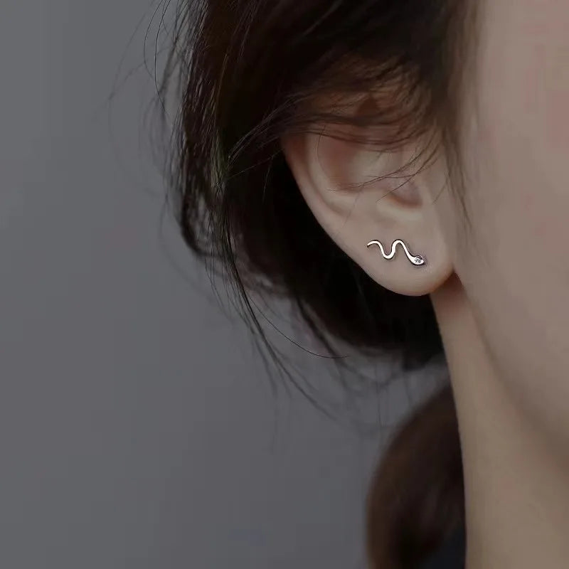 Tiny Metal Charm Stud Earrings