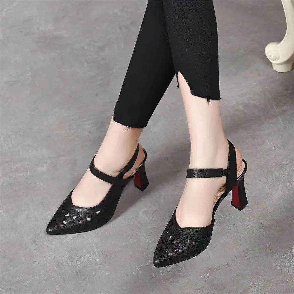 Women's Yellow 5cm Pointed-Toe Pumps