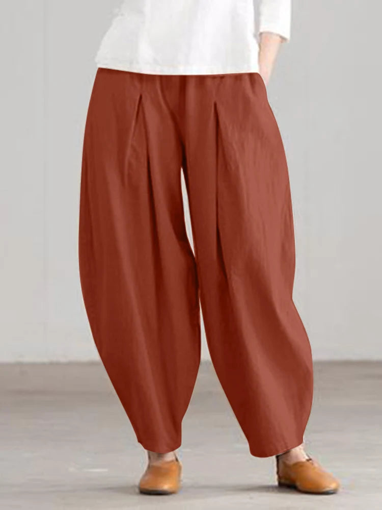 Loose Elastic Waist Palazzo Pants