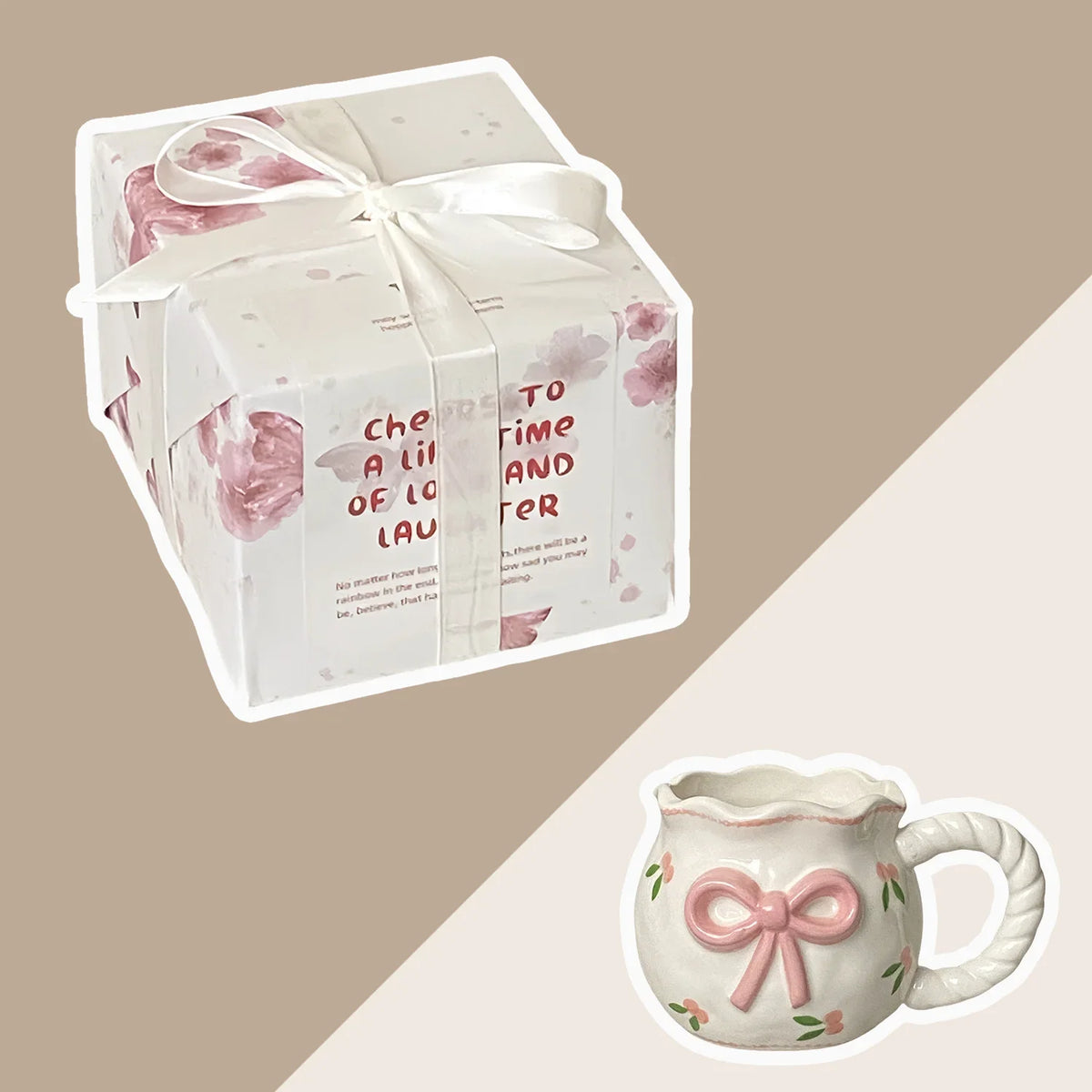Pink Bow Ceramic Coffee Mug