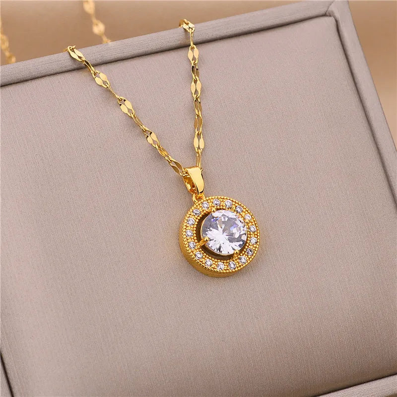 ✨ Light Luxury Zircon Crystal Necklace