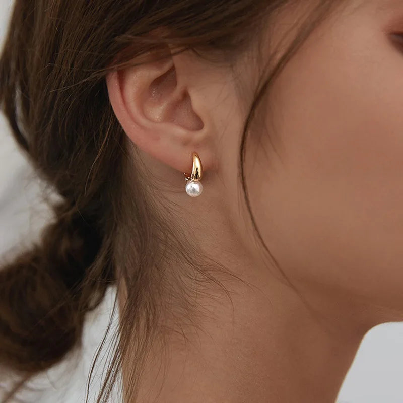 925 Silver Vintage Pearl Ring Earrings