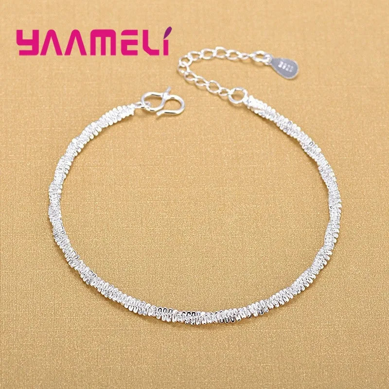 925 Silver Boho Charm Anklet