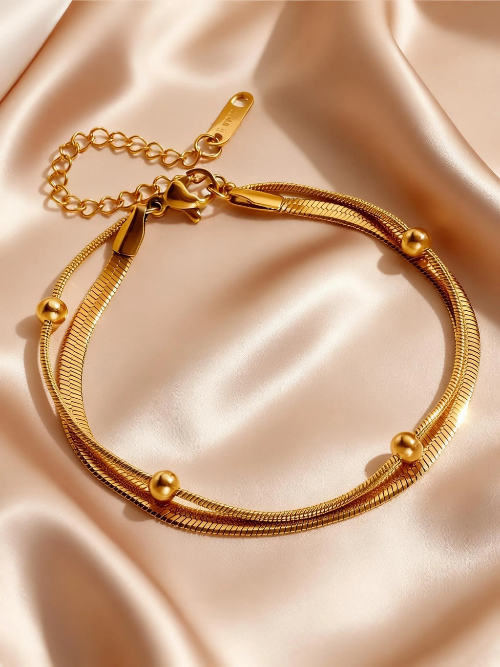 Boho Double-Layer Bead Anklet