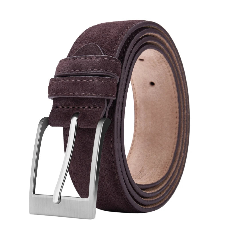 Plaid Suede Leather Pin Buckle Belt