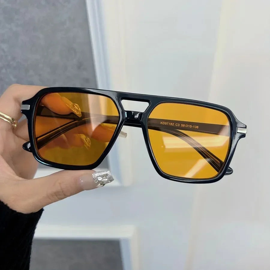Black Mirrored Square Sunglasses