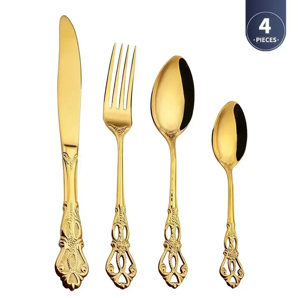 Gold Stainless Steel Cutlery Set