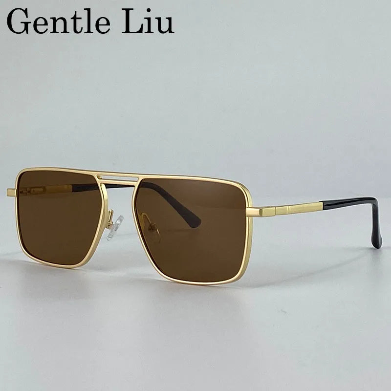 Men's Oversized Double Bridge Sunglasses
