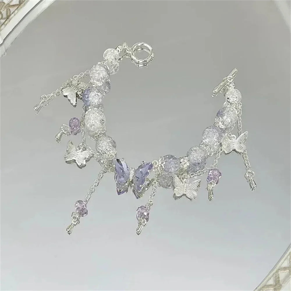 Crystal Flower Tassel Bracelet