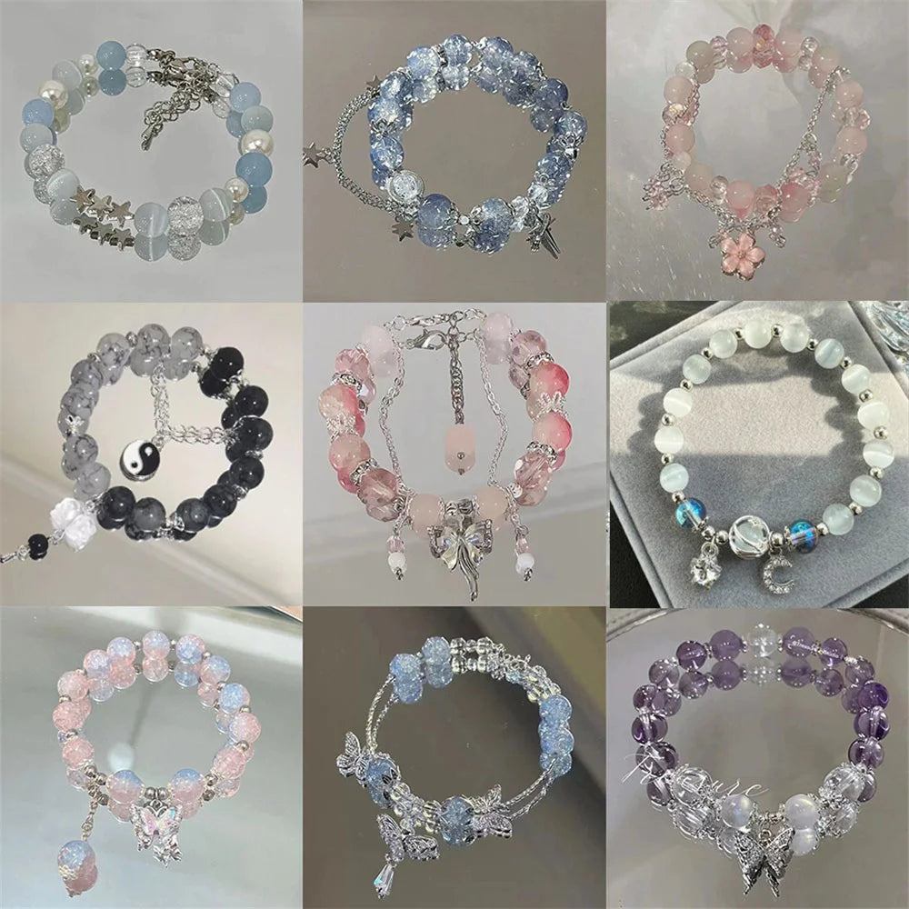 Crystal Flower Tassel Bracelet