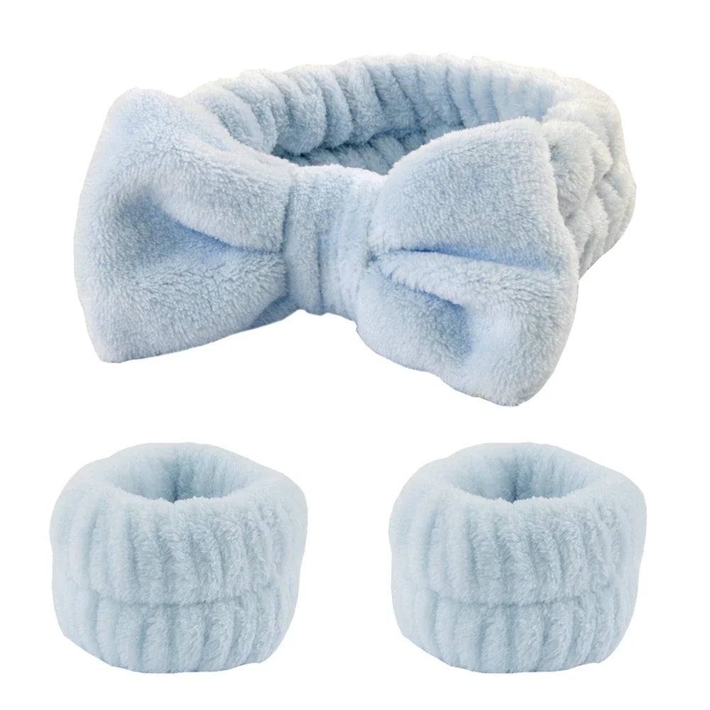 Spa Headband & Wristbands – 3 Pcs