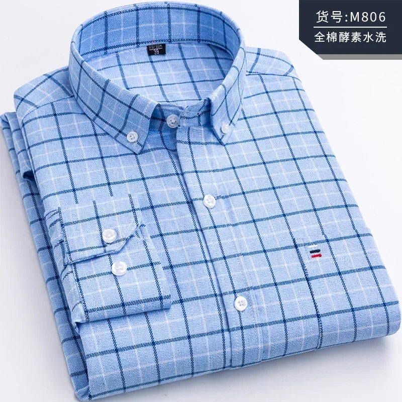 Men's Oversized Cotton Plaid Shirt