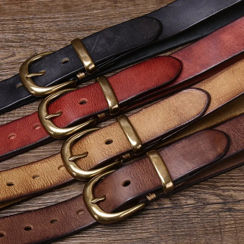 Unisex Retro Leather Denim Belt