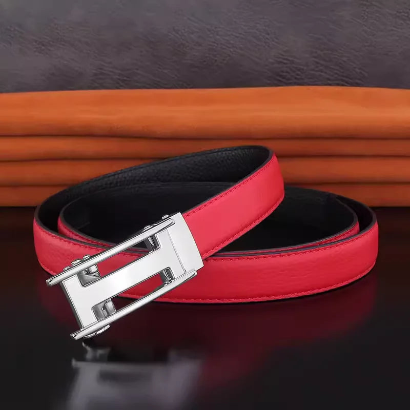 Women's Leather Belt with Automatic Buckle
