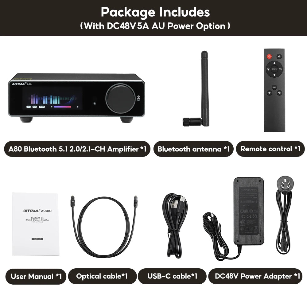 🧑‍💻 AIYIMA A80 Bluetooth Stereo Power Amplifier