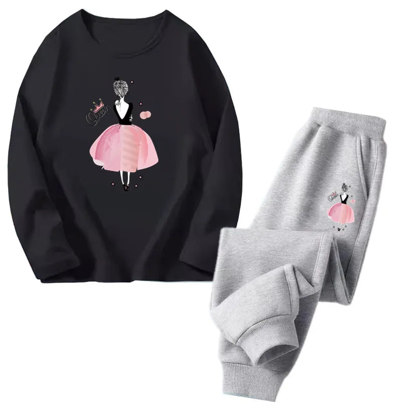 Girls Ballet Print Top & Pants Set