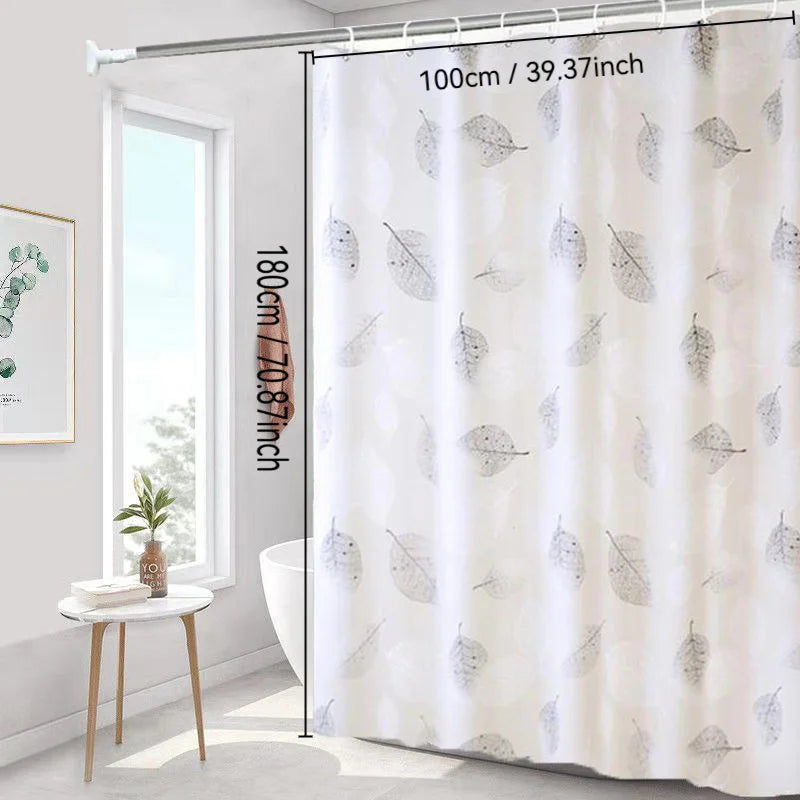 PEVA Waterproof Leaf Shower Curtain
