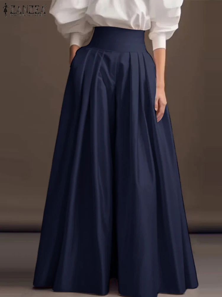 High Waist Pleated Office Trousers