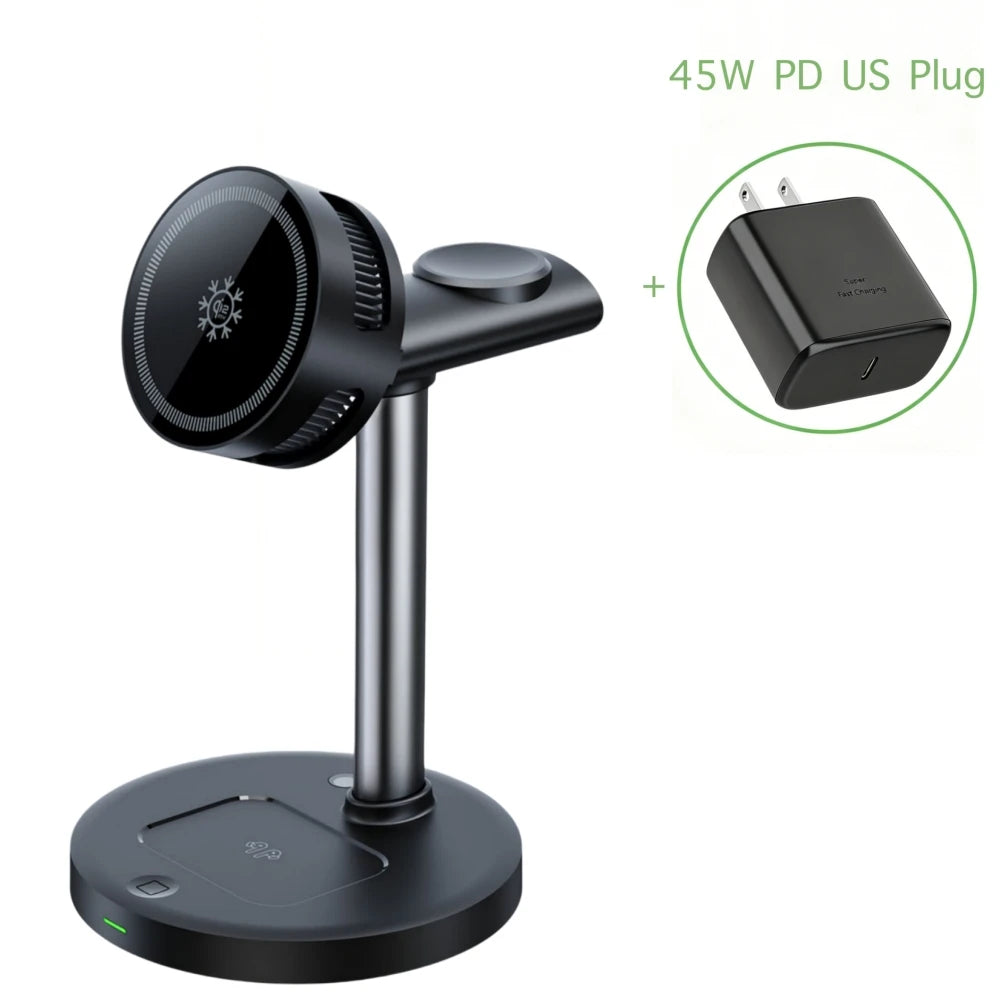 ❄️ 3-in-1 Magnetic Wireless Charging Cooling Station