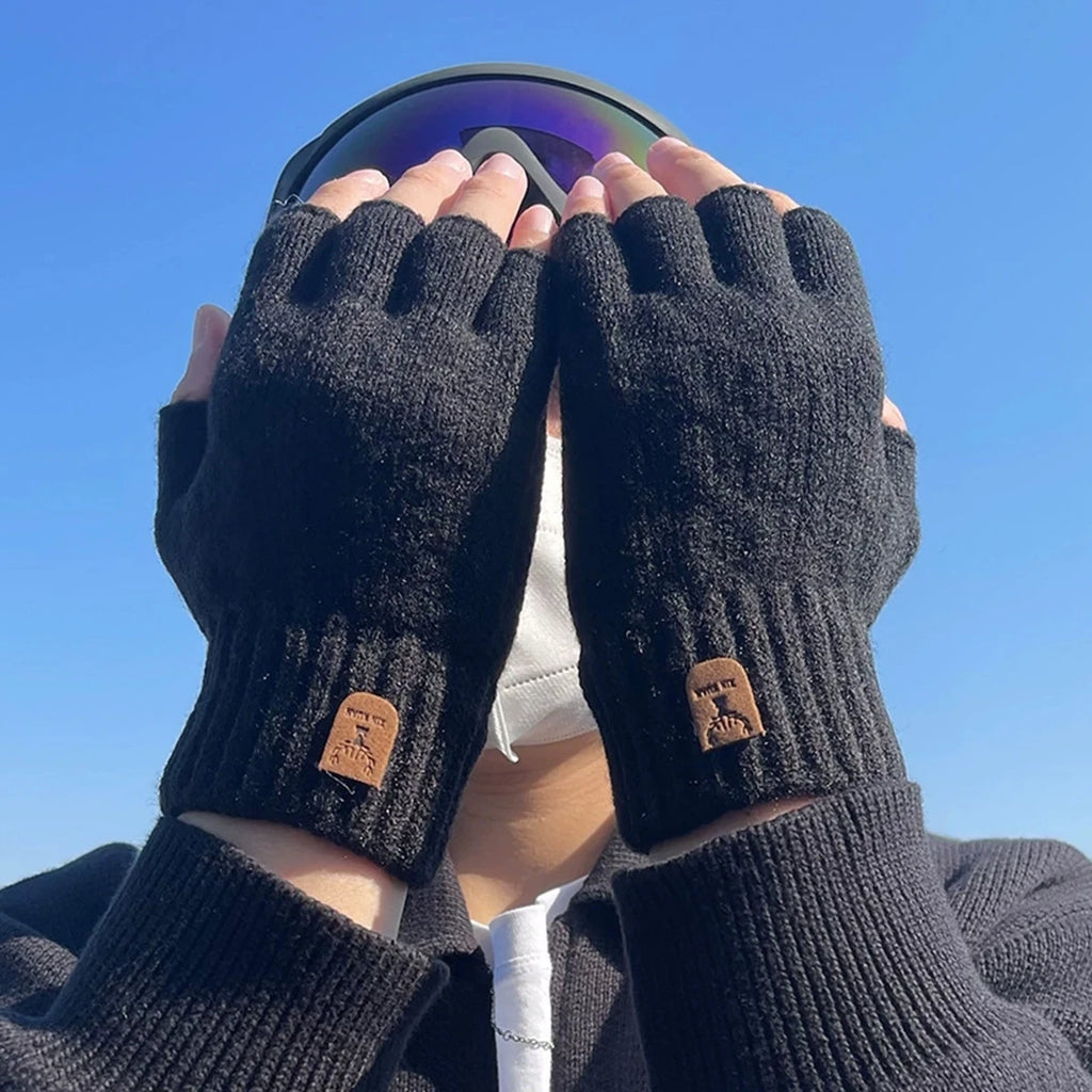Knitted Half-Finger Gloves