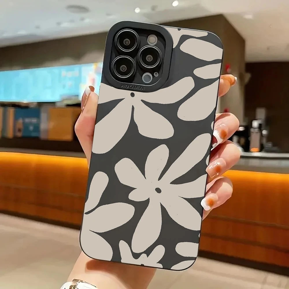 Black Flower Pattern iPhone Case