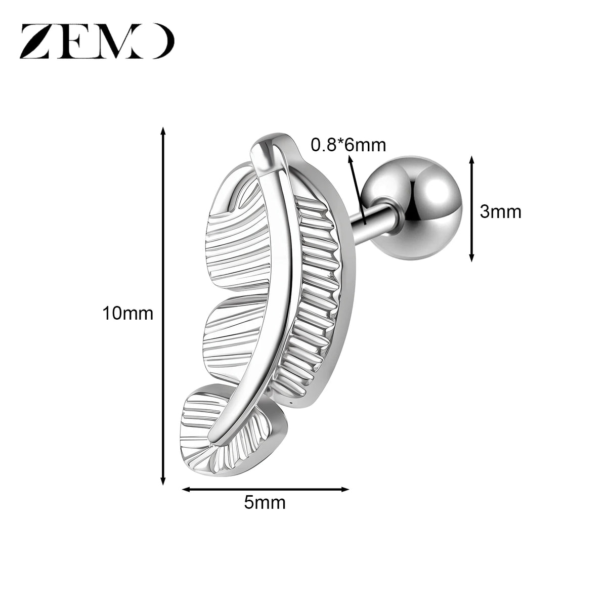 Cute Cartilage Stud Earring (20G, 1 Pc)