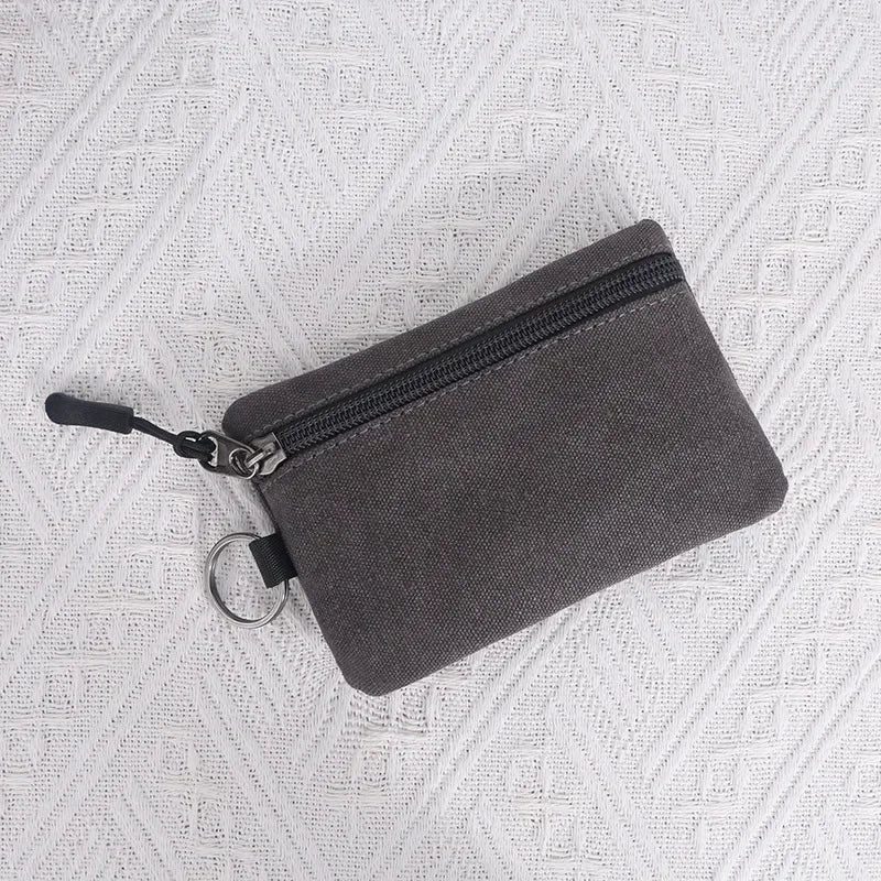 Canvas Mini Zip Coin Purse
