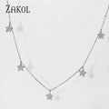 🍃 ZAKOL Leaf Water Drop CZ Choker Necklace