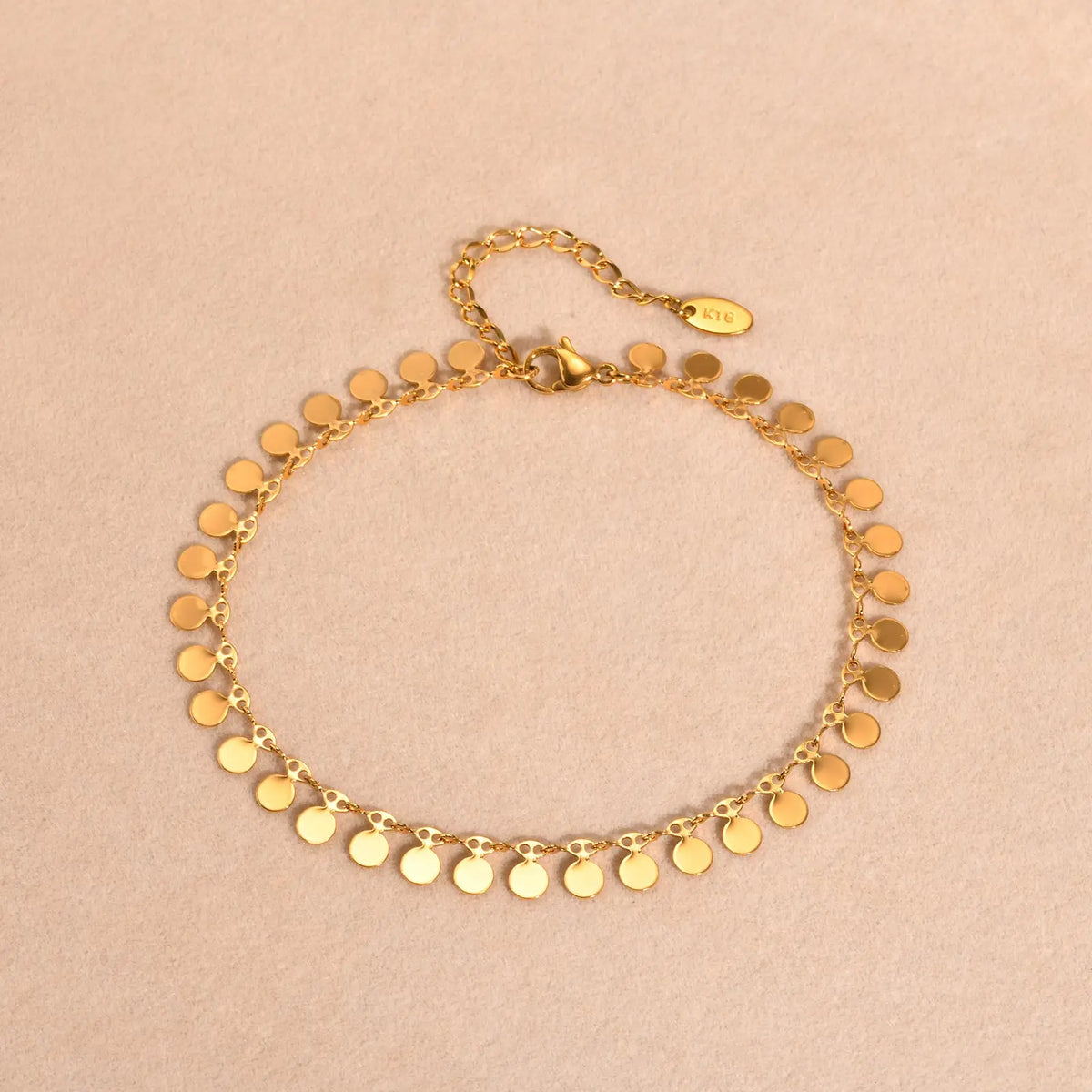 Gold Disc Tassel Anklet