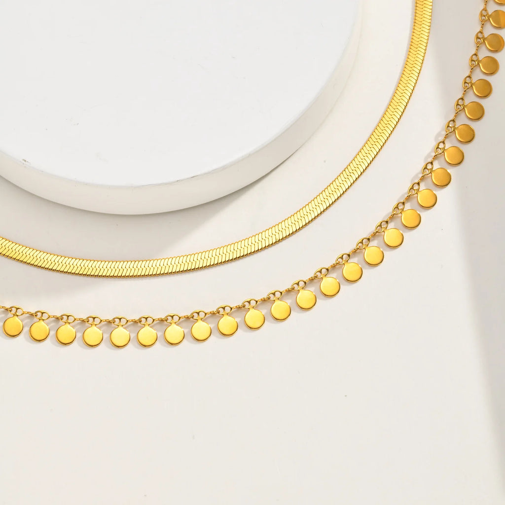18K Gold Plated Snake Chain Anklet Set