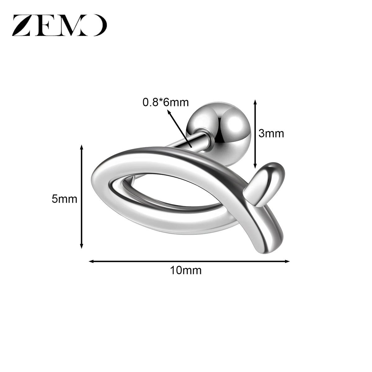 Cute Cartilage Stud Earring (20G, 1 Pc)