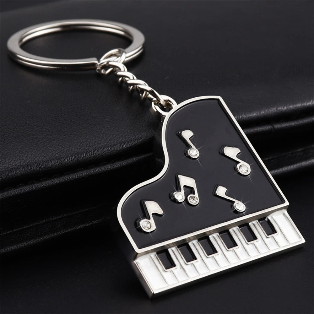 Metal Piano Note Keychain