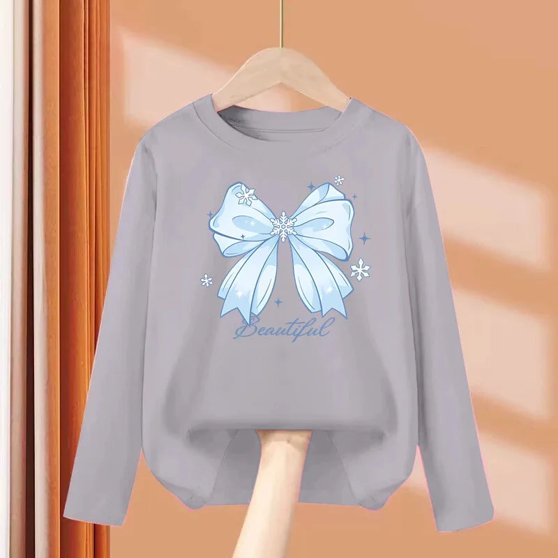 Girls Bow Long Sleeve T-Shirt