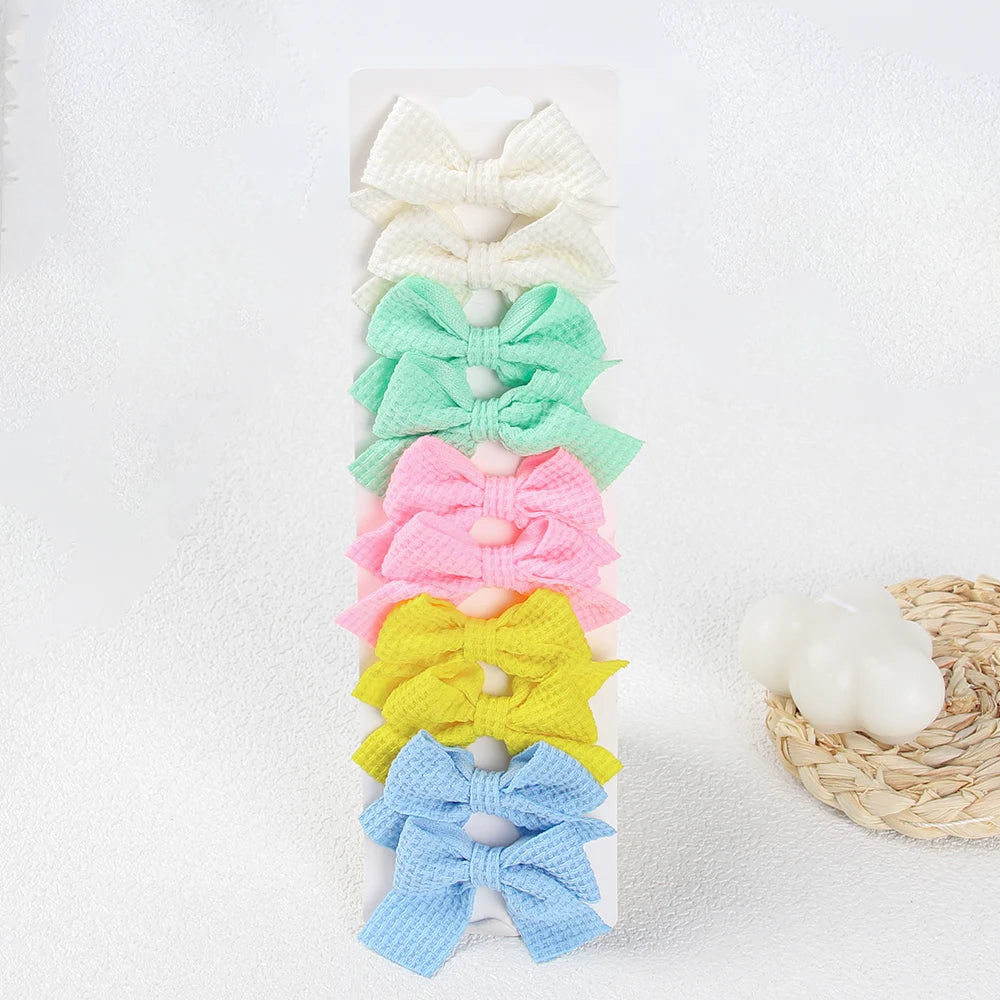 Girls Hair Bow Clips – 10 Pcs