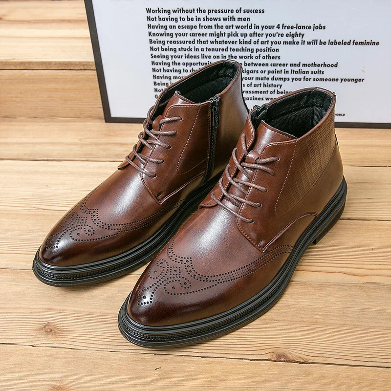 Men's Leather Oxford Dress Boots
