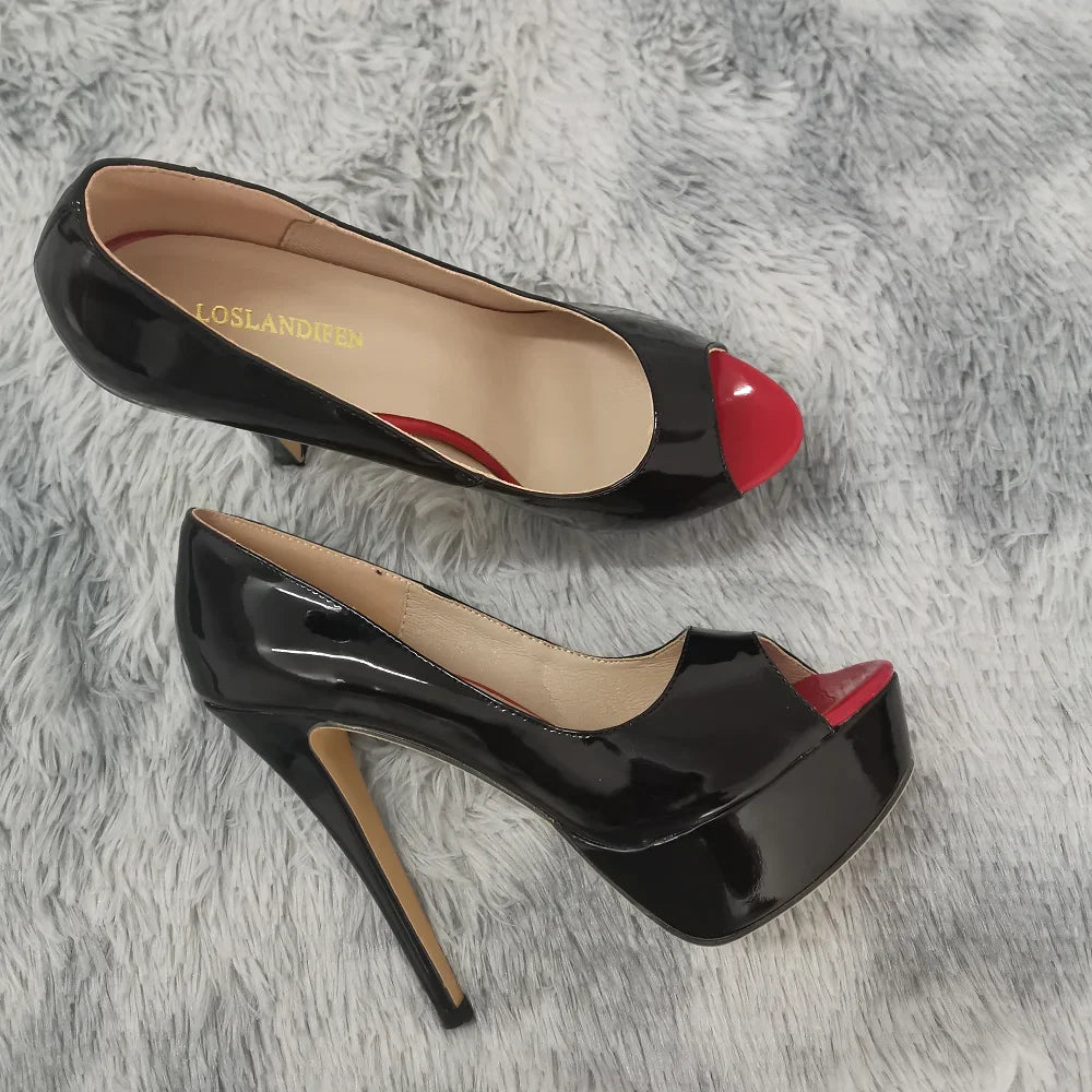 Women's 14cm Platform Peep-Toe Stiletto Heels