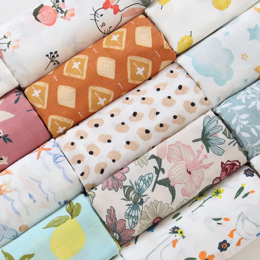 Bamboo Muslin Baby Swaddle Blanket 120cm