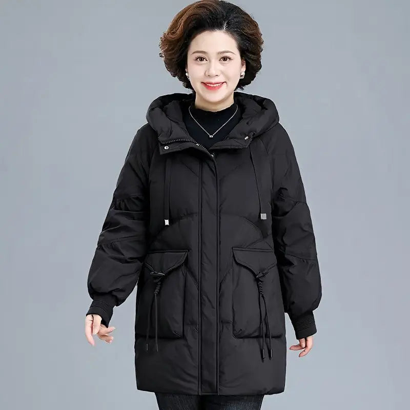 Women's Mid-Length Hooded Puffer (Plus Size)