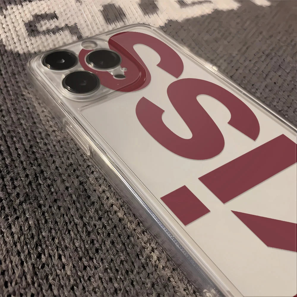 "Kiss" Text Clear iPhone Case