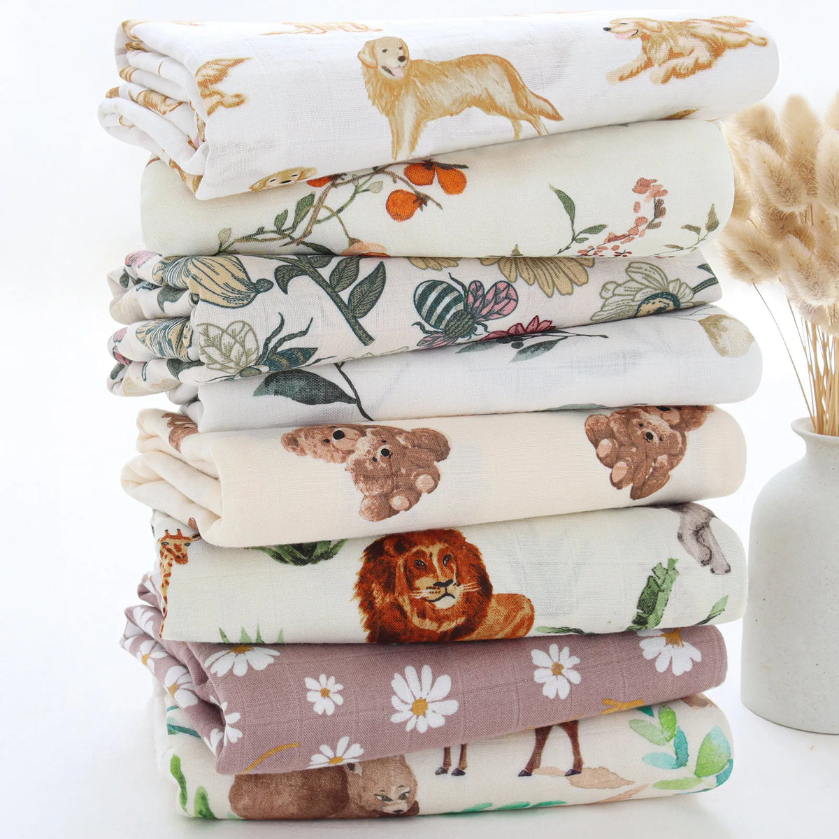 Bamboo Muslin Baby Swaddle Blanket 120cm