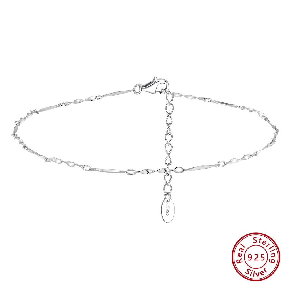 14K Gold 925 Silver Cuban Anklet