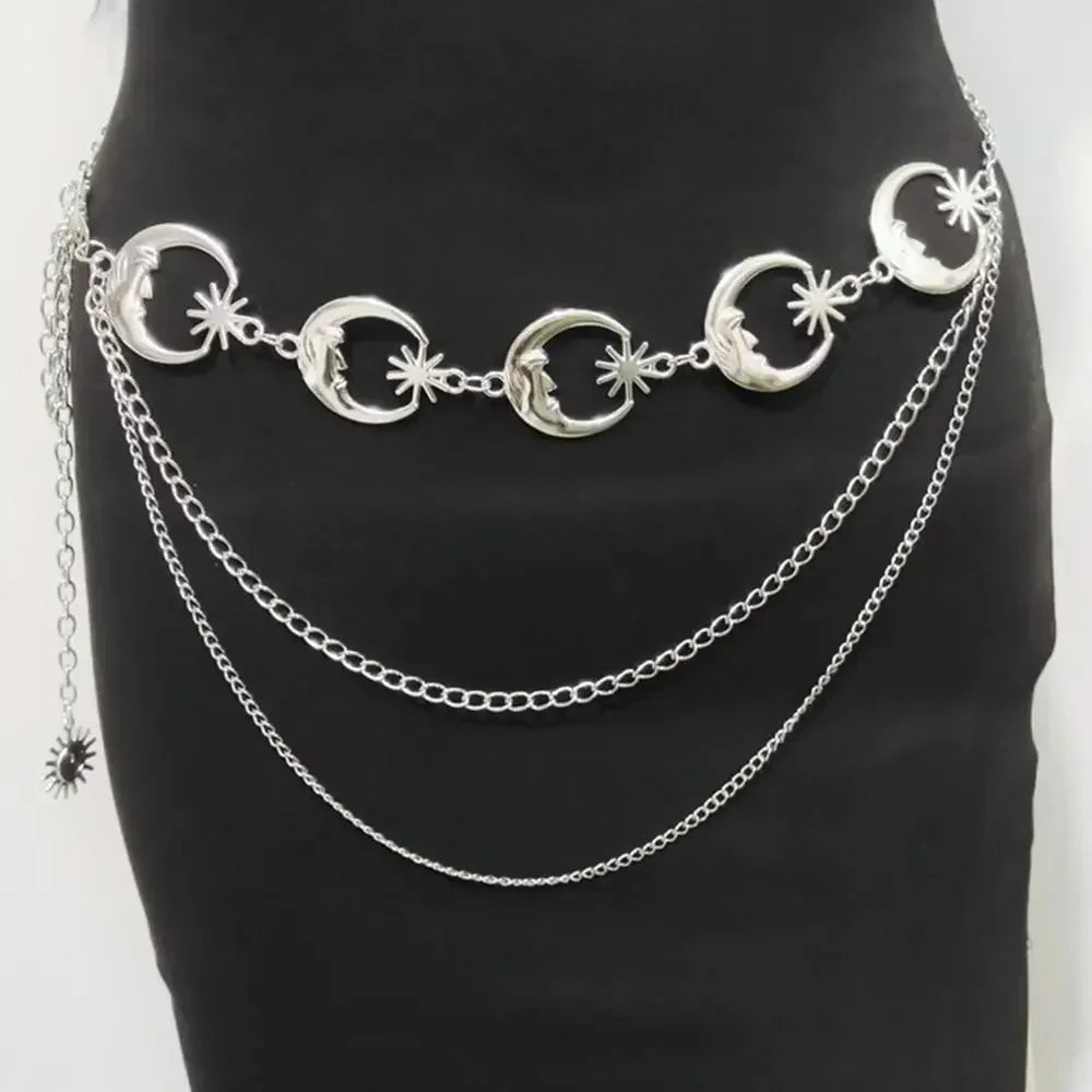 Vintage Sun Metal Waist Chain Belt