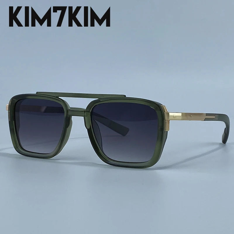 Men's Polarized Double Bridge Square Sunglasses