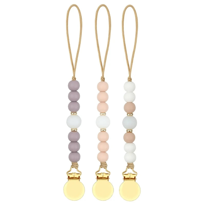 Silicone Bead Pacifier Clip Chain