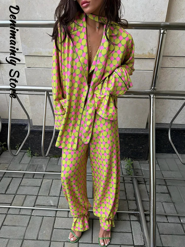 Vintage Print Shirt & Pants Set